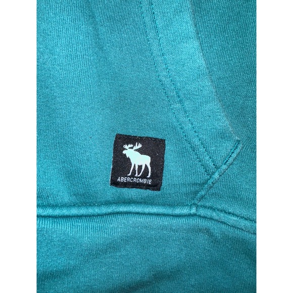 Abercrombie Kids Hoodie Green Teal Sweater Pocket Sweatshirt Size 13-14 - Picture 3 of 4